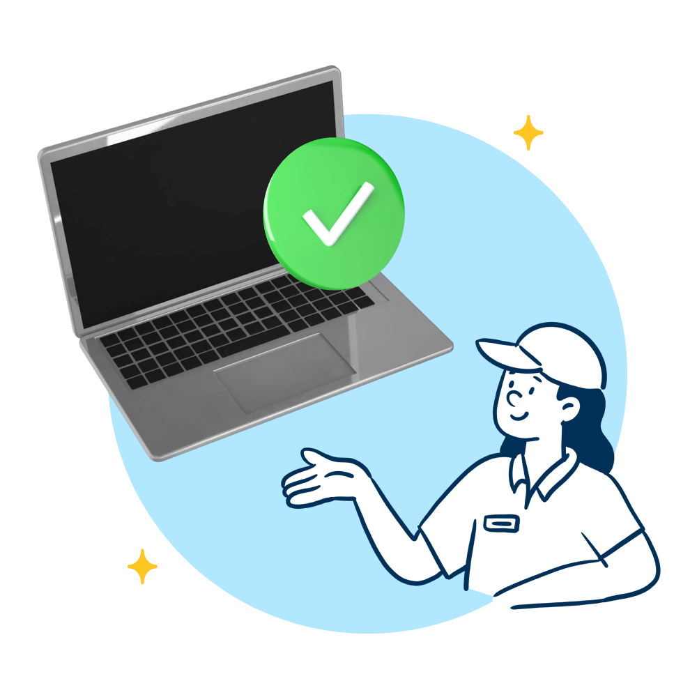 laptop confirming appointment